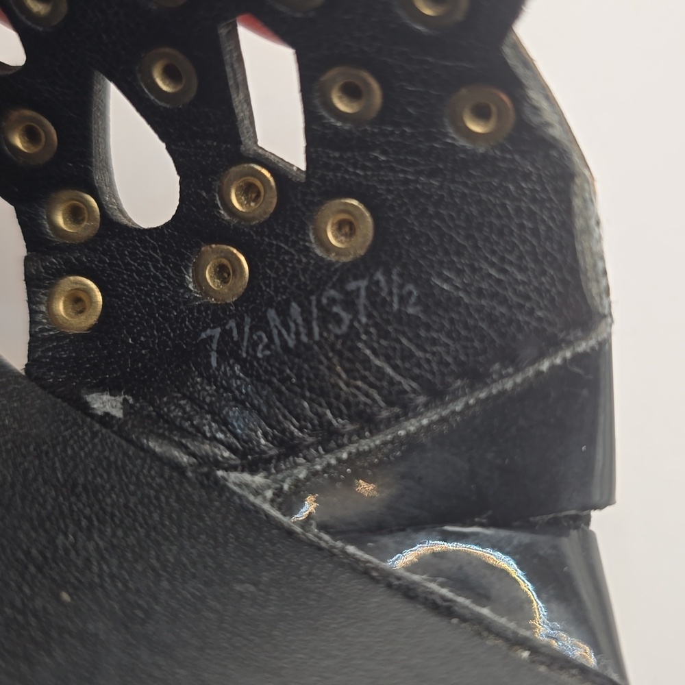 Vince Camuto Black and Gold Studded Flip Flop Sandals - Picture 5 of 10